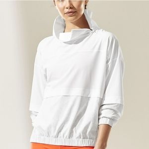 Athleta run with it half zip pullover white and snake print size large